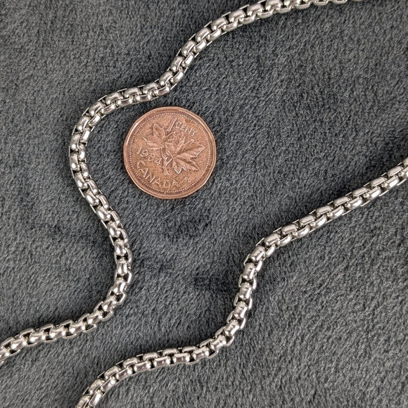 5mm stainless steel necklace box chain rolo link 16" 20" 24" 28" - Picture 5 of 8